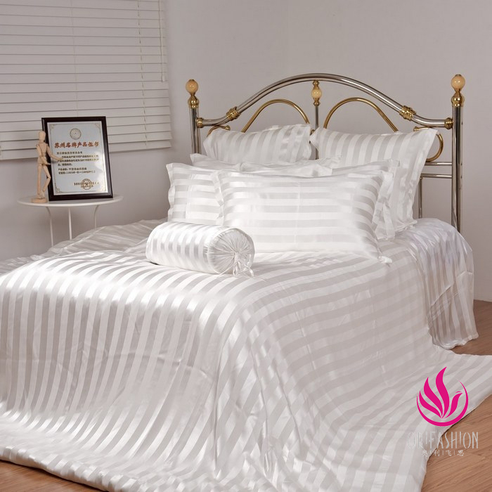 Silk Charmeuse Duvet Cover Jacquard Stripes SDV001